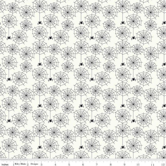 Beggar's Night - 1/2 Yard Increments, Cut Continuously (C14502 Spiderweb's Cream) by Sandy Gervais for Riley Blake Designs