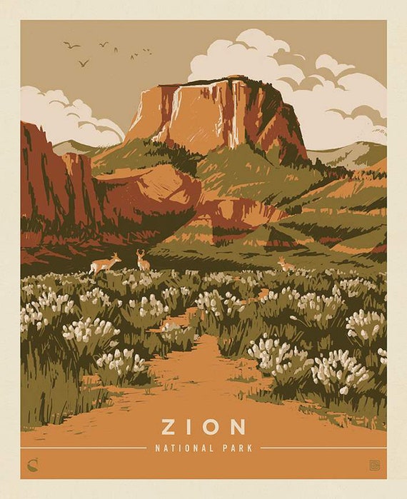 National Parks Spring Zion Poster Panel 36" x 43" (PD15094) by Anderson Design Group for Riley Blake Designs