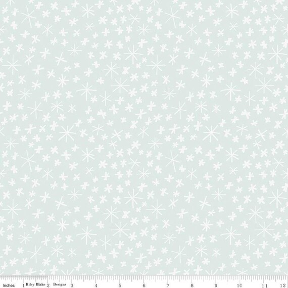 Nice Ice Baby-1/2 Yard Increments, Cut Continuously (C11604 - Mint Snowflakes) by Deena Rutter for Riley Blake Designs