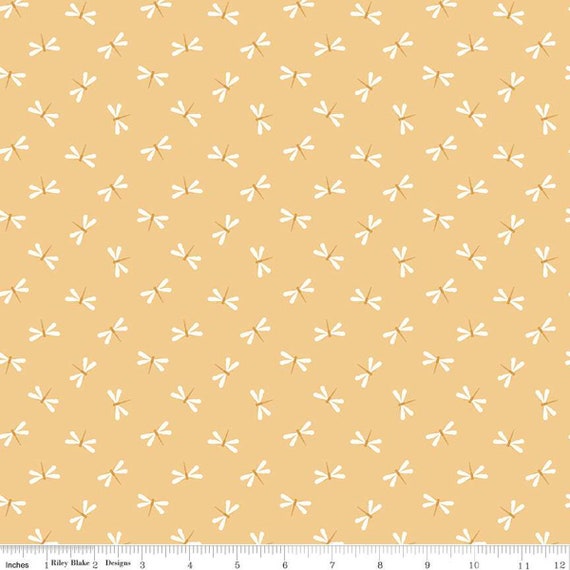 Little Swan-1/2 Yard Increments, Cut Continuously (C13744 Dragonflies Beehive) by Little Forest Atelier for Riley Blake Designs