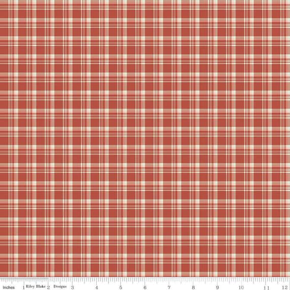 Arrival of Winter- 1/2 Yard Increments, Cut Continuously (C13524 Plaid Rose) by Sandy Gervais for Riley Blake Designs
