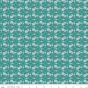 Bee Vintage -1/2 Yard Increments, Cut Continuously (C13079 Cornelia Teal) by Lori Holt for Riley Blake Designs