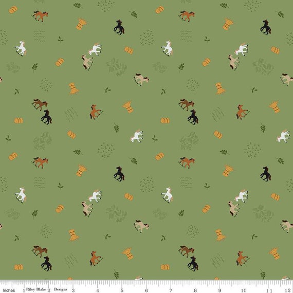 Country Life-1/2 Yard Increments, Cut Continuously (C13793 Grazing the Hay Grass) by Jennifer Long for Riley Blake Designs