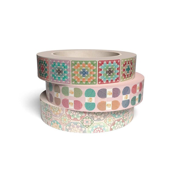 Lori Holt Crochet Washi Tape (ST-37391) for Riley Blake Designs- 3 Rolls each package