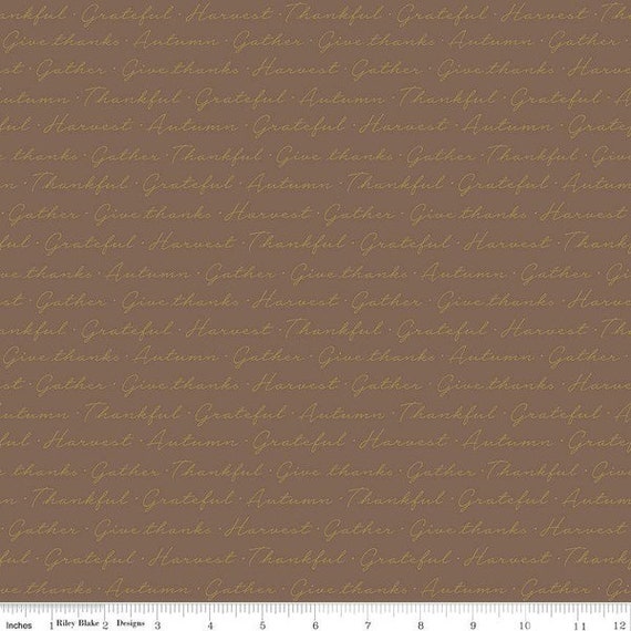 Shades of Autumn- 1/2 Yard Increments, Cut Continuously (SC13477 Script Brown Sparkle) by My Mind's Eye for Riley Blake Designs