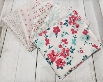 Berry & Sage - Fat Quarter Bundle (5 Latte Fabrics) by Lori Holt for Riley Blake Designs