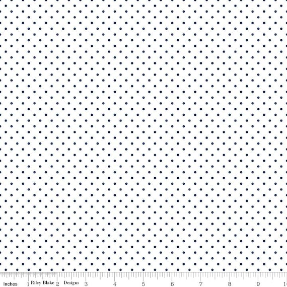 Swiss Dot - 1/2 yard Increments, Cut Continuously (C660-21 Navy) by Riley Blake Designs