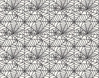 Sophisticated Halloween-1/2 Yard Increments, Cut Continuously (C14622 Spiderweb Cream) by My Minds Eye for Riley Blake Designs