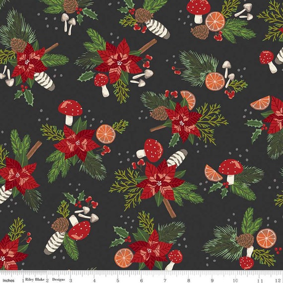 Yuletide Forest- 1/2 Yard Increments, Cut Continuously (C13540 Main Charcoal) by Katherine Lenius for Riley Blake Designs