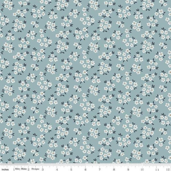 Little Swan-1/2 Yard Increments, Cut Continuously (C13742 Ditsy Floral Cornflower) by Little Forest Atelier for Riley Blake Designs