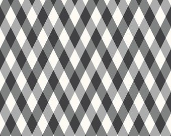 Frank and Friends - 1/2 Yard Increments, Cut Continuously (C17473 Diamonds Black) by My Minds Eye for Riley Blake Designs