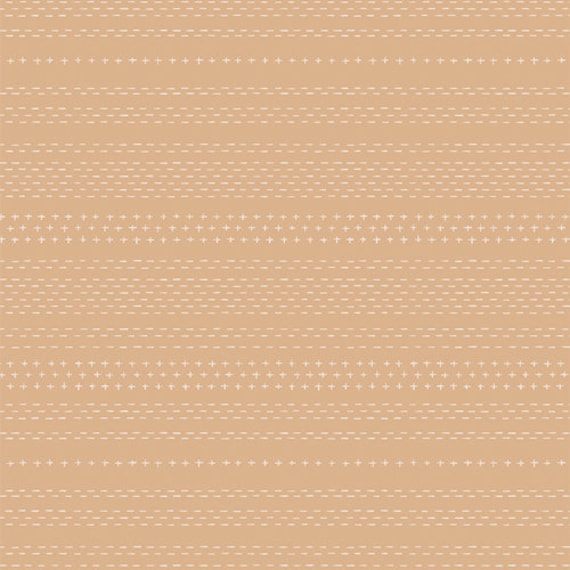 All is Well- 1/2 Yard Increments, Cut Continuously- 22401 Sashiko Mending Tan - Art Gallery Studio