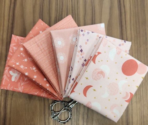 Moonchild-Fat Quarter Bundle (6 Ballerina/Coral Fabrics) by Fran Gulick for Riley Blake Designs