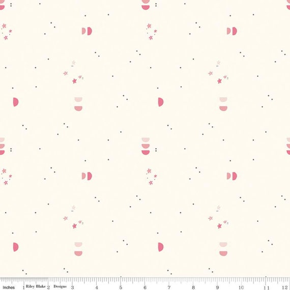 South Hill-Fat Quarter (C12666 Confetti Sky Cream) by Fran Gulick for Riley Blake Designs