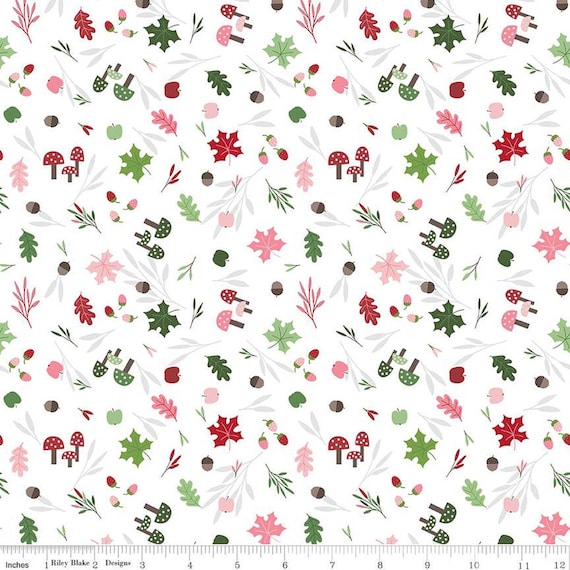 To Grandmother's House-1/2 Yard Increments, Cut Continuously (C14371 Foraging in the Forest Cloud) by Jennifer Long for Riley Blake Designs