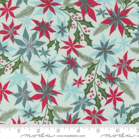 Good News Great Joy-1/2 Yard Increments, Cut Continuously (45561-15 Joyful Petals Icicle) by Fancy That Design House for Moda