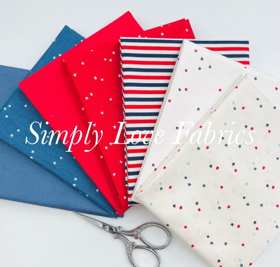 Fat Quarter Bundle - Seasonal Basics (7 Patriotic Fabrics)  by Christopher Thompson for Riley Blake Designs