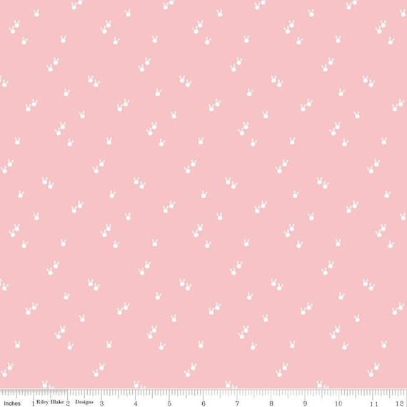 Seasonal Basics - 1/2 Yard Increments, Cut Continuously (C656 Pink Bunnies) by Christopher Thompson for Riley Blake Designs