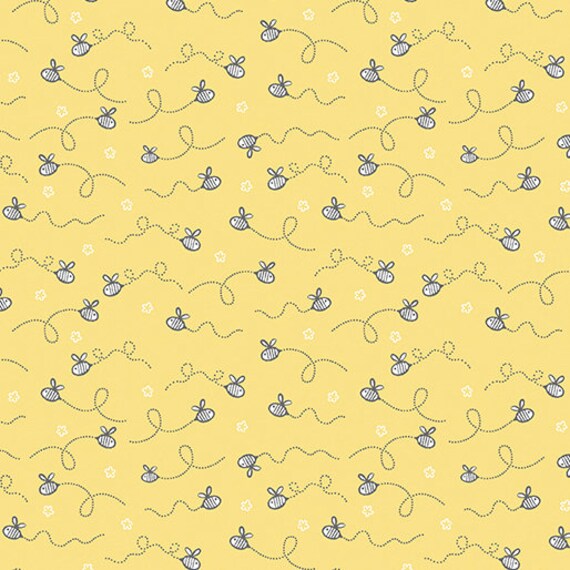 Doodle Baby Flannel-1/2 Yard Increments, Cut Continuously (13227F-33 Baby Bee Yellow) by Jessica Flick for Benartex