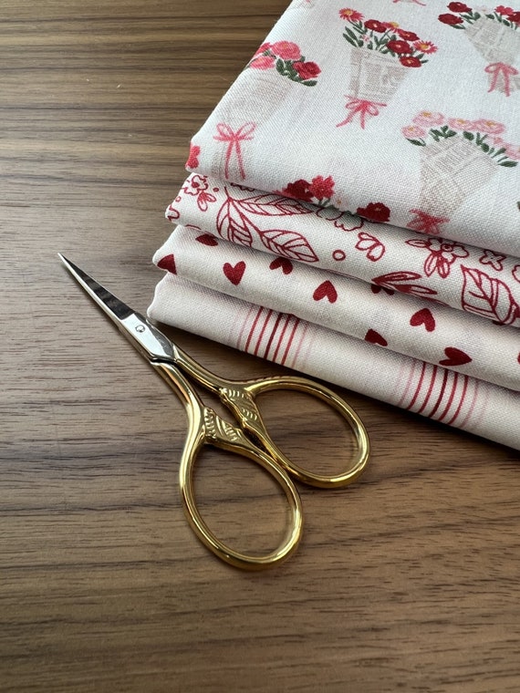 My Valentine-Half Yard Bundle (4 White Fabrics) by Echo Park Paper Co for Riley Blake Designs