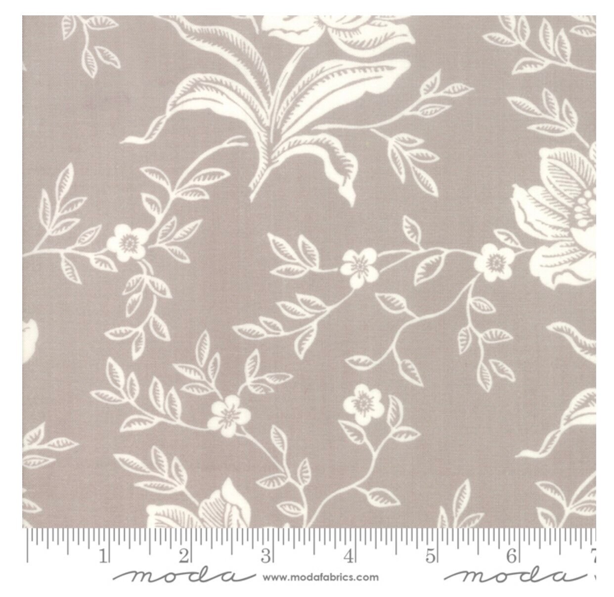 All Hallows Eve by Fig Tree & Co. for Moda 2035015 Fog Woodblock Floral 1/2 Yard Increments