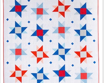 The Starry Skies Quilt Pattern by Pen +Paper Patterns and Then Came June Finished Quilt Size 68&quot; x 70&quot;