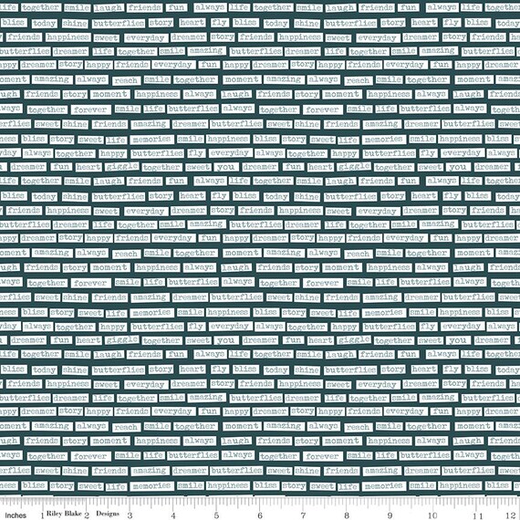 Vintage Charm - 1/2 Yard Increments, Cut Continuously (C15276 Words Midnight) by Dani Mogstad for Riley Blake Designs
