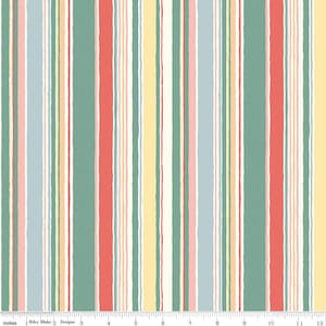 Puede incluir: Una tela colorida con un patrón de rayas en tonos de azul, verde, amarillo, rosa y rojo. Las rayas son irregulares y tienen un aspecto ligeramente texturizado.