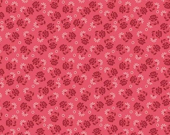Berry & Sage - 1/2 Yard Increments, Cut Continuously (C17380 Roses Tea Rose) by Lori Holt for Riley Blake Designs
