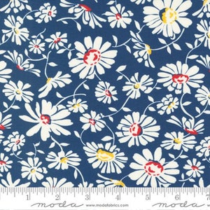 Sweet Melodies-End of Bolt 21.5" (21811-18 Daisy Floral Feedsack Navy) by American Jane for Moda