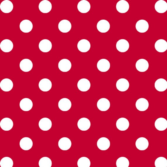 Dots and Stripes - 1/2 Yard Increments, Cut Continuously (28893-R Medium Dot Red) by QT Fabrics