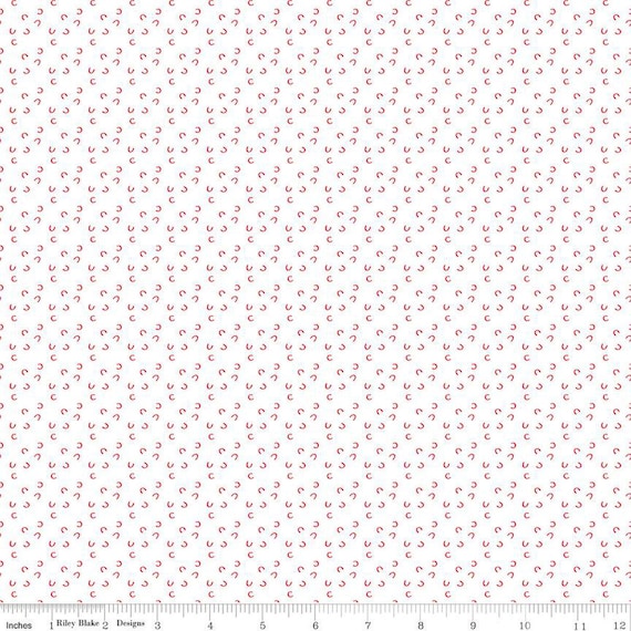 Cheerfully Red-1/2 Yard Increments, Cut Continuously (C13315 C for Cheerful White) by Christopher Thompson for Riley Blake Designs