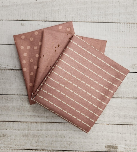 Blush 'n Butterscotch - Fat Quarter Bundle (3 Dusty Rose Fabrics) Simple Simon & Company for Riley Blake Designs