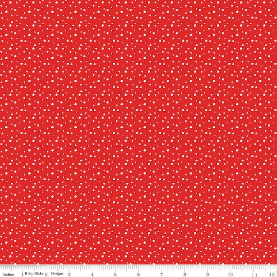 Pixie Noel 2 - 1/2 Yard Increments, Cut Continuously (C12115 Red Snow) by Tasha Noel for Riley Blake Designs
