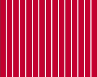 Dots and Stripes - 1/2 Yard Increments, Cut Continuously (28897-R Wide Stripe Red) by QT Fabrics