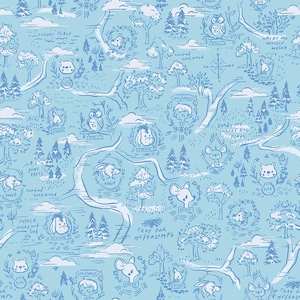 100 Aker Woods - 1/2 Yard Schritte, durchgehend geschnitten (C15171 Map Sky) von Jill Howarth für Riley Blake Designs