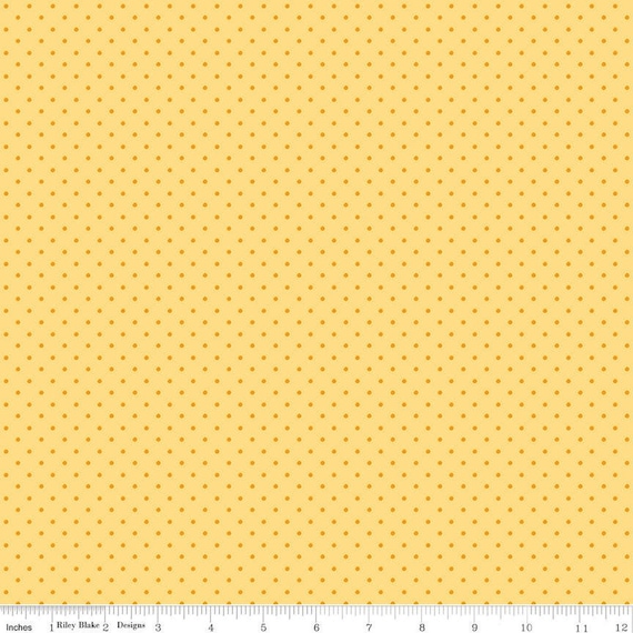 Picnic Florals-1/2 Yard Increments, Cut Continuously (C14615 Dots Yellow) by My Mind's Eye for Riley Blake Designs