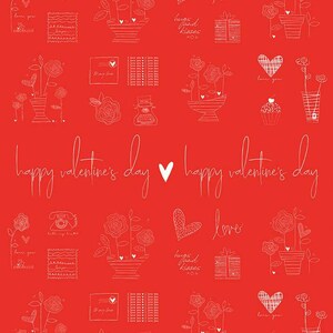 From the Heart - P10058 Red Panel - Sandy Gervais for Riley Blake Designs