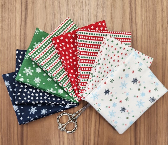 Hello Holidays - Fat Quarter Bundle (8 Curated Fabrics) by Abi Hall for Moda