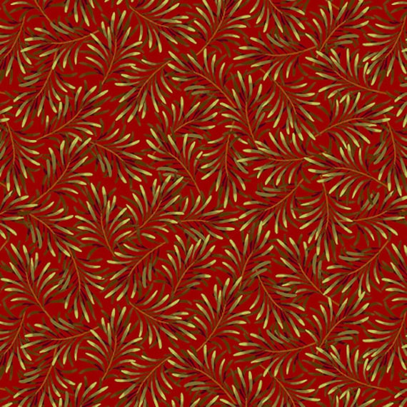 Boughs of Beauty-108" Wideback-1/2 Yard Increments, Cut Continuously (9661W-10 Russet) by Kanvas Studio for Benartex
