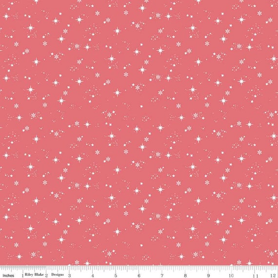 Moonchild-1/2 Yard Increments, Cut Continuously (C13825 Starfall Raspberry) by Fran Gulick for Riley Blake Designs