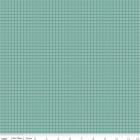 Bee Plaids- 1/2 Yard Increments, Cut Continuously (12025 Harvest Jade) by Lori Holt for Riley Blake Designs