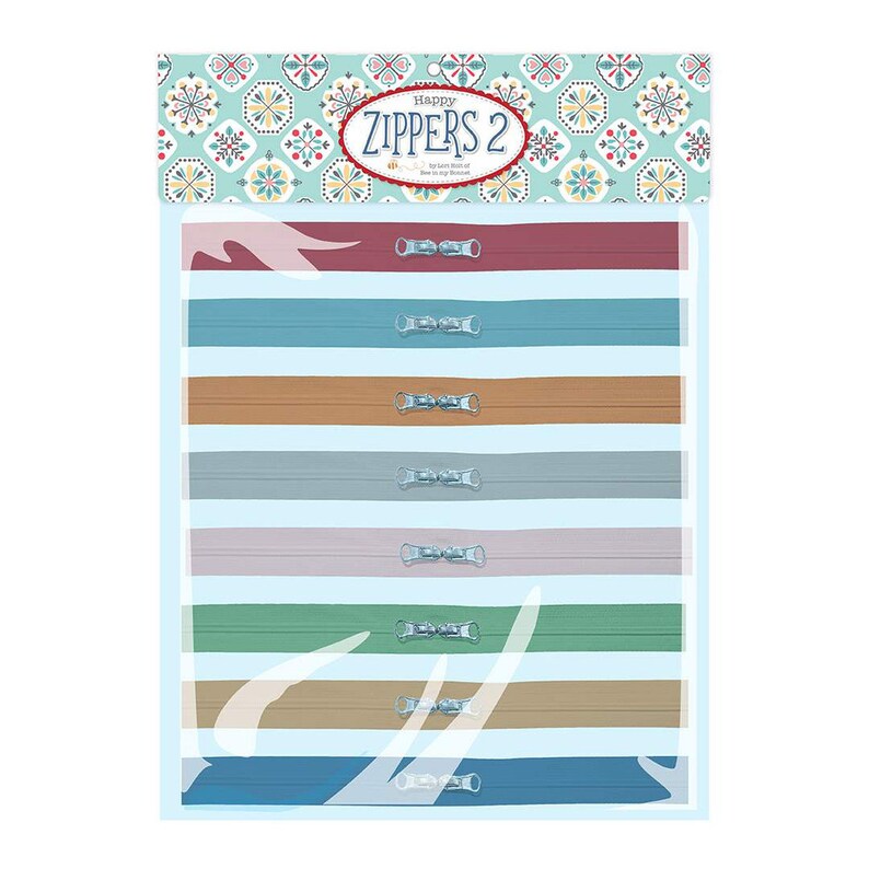 Happy Zippers 2 Pack of 8 by Lori Holt of Bee in my Bonnet for Riley Blake Designs ST-28239 image 2