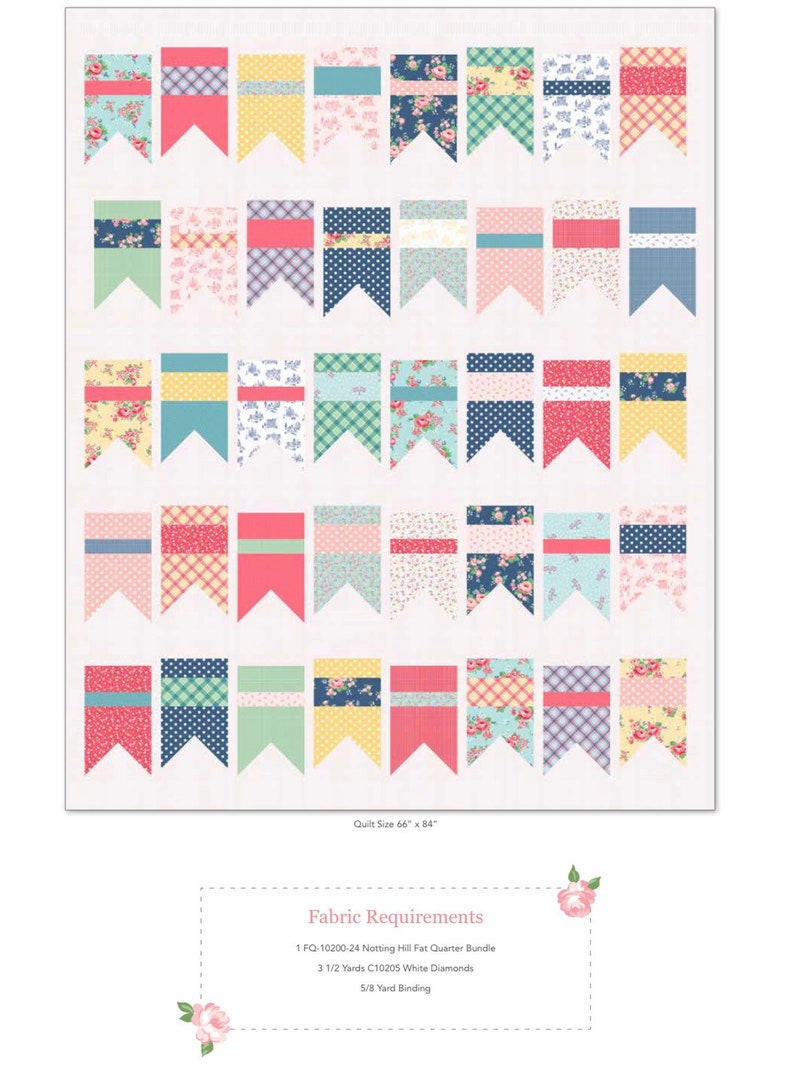 Summer Bunting Quilt Kit With Pattern by Amy Smart Finished Etsy