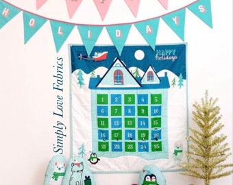 Peppermint Please Advent Calendar -Packaged PANEL- RS2040-11P (58" x 70") by Sarah Watts for Ruby Star Society