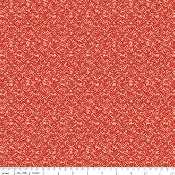 Vintage Charm - 1/2 Yard Increments, Cut Continuously (C15272 Scallops Red) by Dani Mogstad for Riley Blake Designs