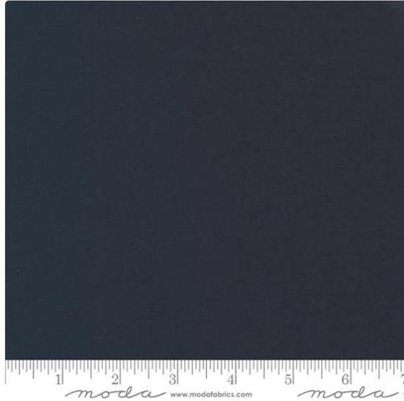 Bella Solids -1/2 Yard Increments Cut Continuously (9900-118 Washed Black) by Moda