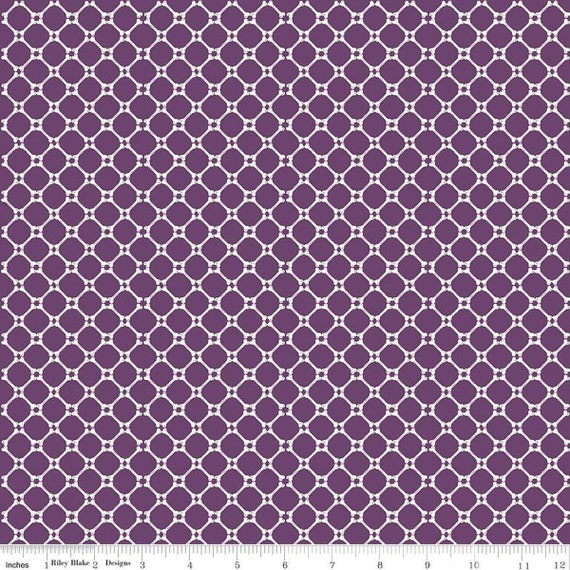 Beggar's Night - 1/2 Yard Increments, Cut Continuously (C14507 Bones Purple) by Sandy Gervais for Riley Blake Designs