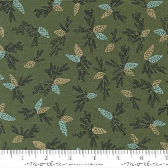 Good News Great Joy-1/2 Yard Increments, Cut Continuously (45563-19 Pinecone Pine) by Fancy That Design House for Moda