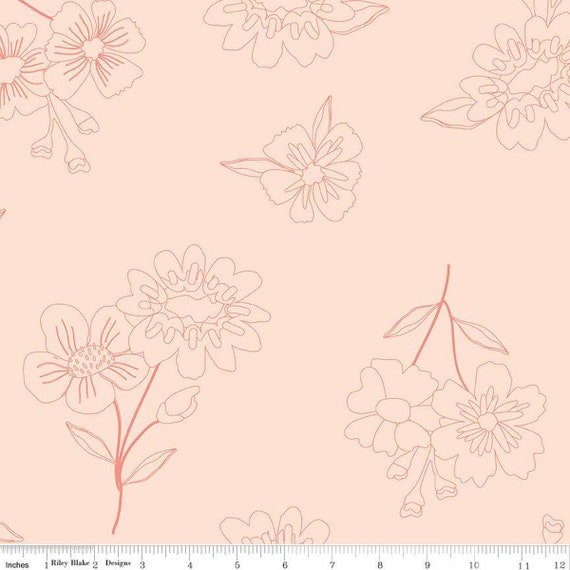 Spring's In Town Wide Back -1/2 Yard Increments, Cut Continuously (WB14217 Blush) by Sandy Gervais for Riley Blake Designs